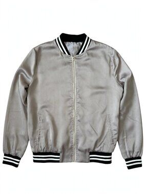Sub Urban Riot Silver Satin Bomber Jacket Weekend Warriors Size XS
